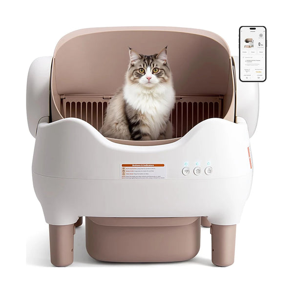 Automatic Self-Cleaning Cat Litter Box with App Control – Open Top
