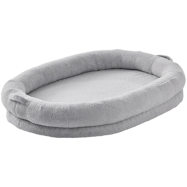 Human Dog Bed for Adults – Oversized Cuddle Bed with Washable Faux Fur Cover & Orthopedic Foam