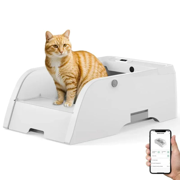 Smart Automatic Cat Litter Box Self-Cleaning with App Control & Odor Control – Large Capacity