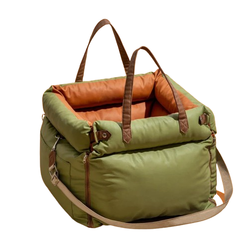 Luxury Faux Leather Dog Car Seat & Travel Bed – Booster Seat for Small Pets