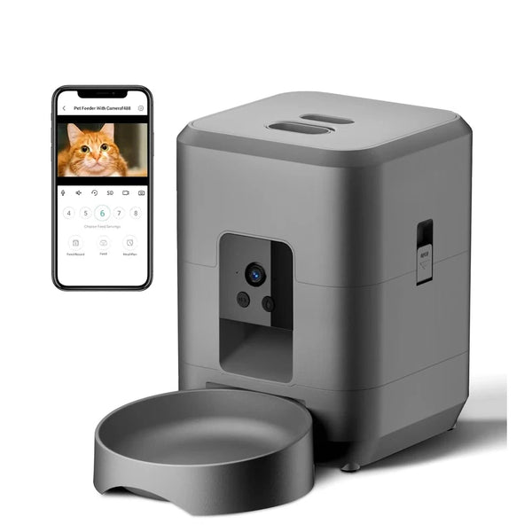 Smart Automatic Pet Feeder with Wi-Fi & Camera – 2L Cat & Dog Food Dispenser with App Control