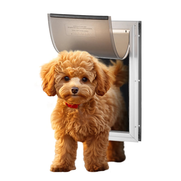 Weatherproof Aluminum Pet Door with Lock – Easy-Install Doggy Door for Interior & Exterior