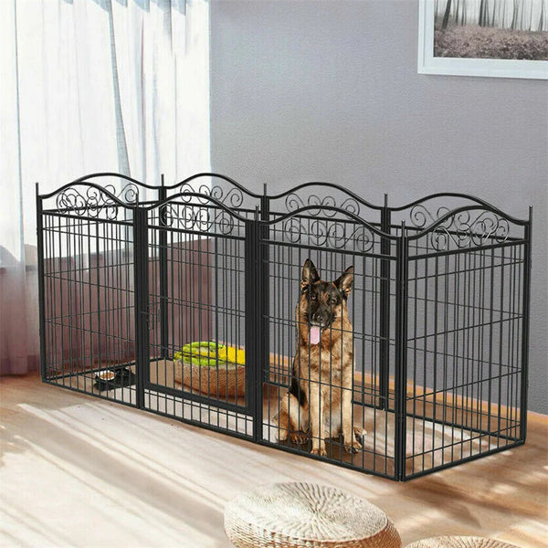 Heavy-Duty Metal Dog Playpen – 8-Panel Pet Fence with Door for Outdoor & Indoor Use